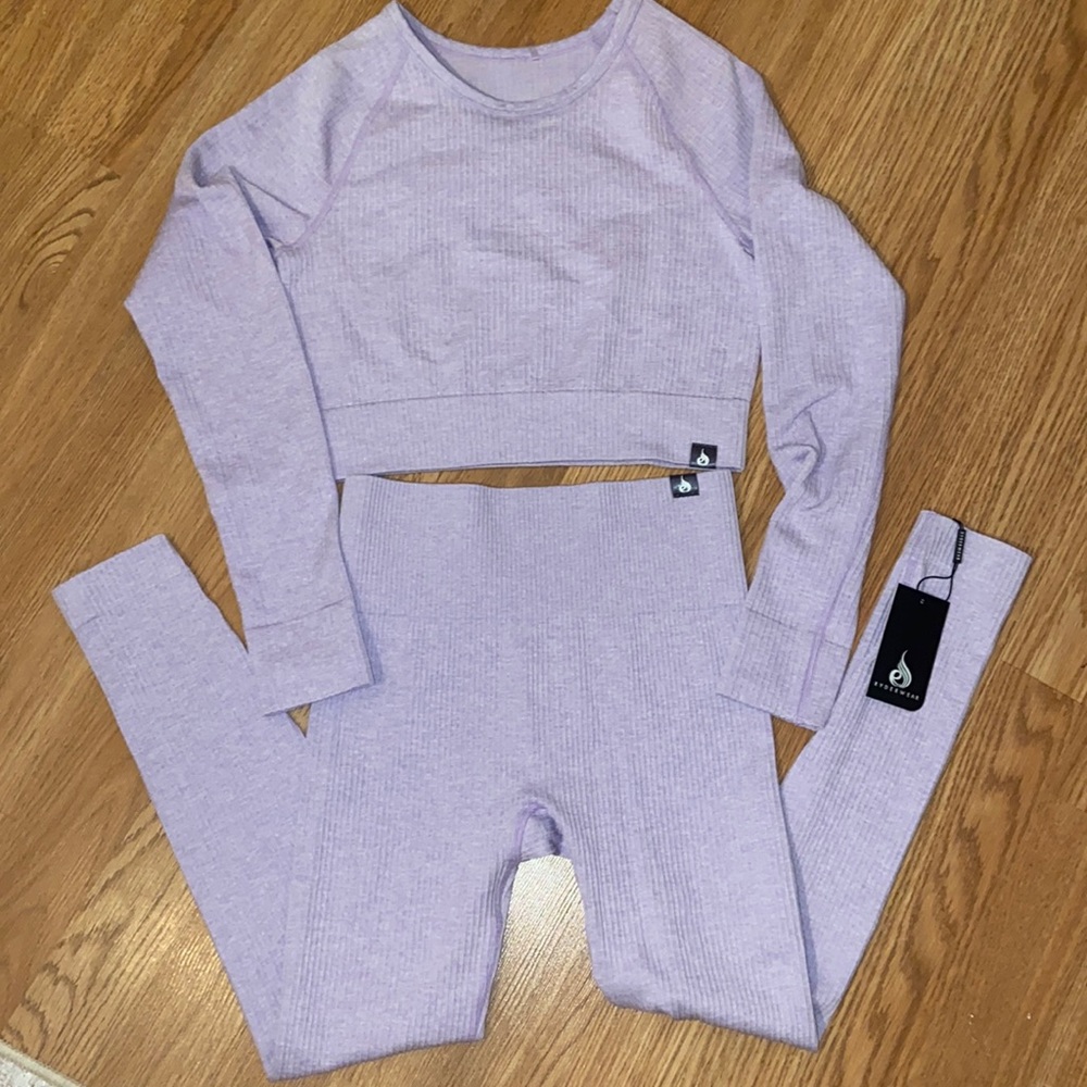 Ryderwear ribbed seamless set - lilac